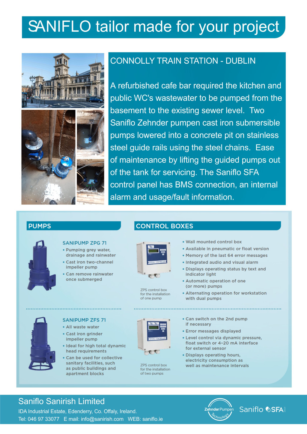 Saniflo pumps Dublin's Connolly Train Station - Under ground pumps